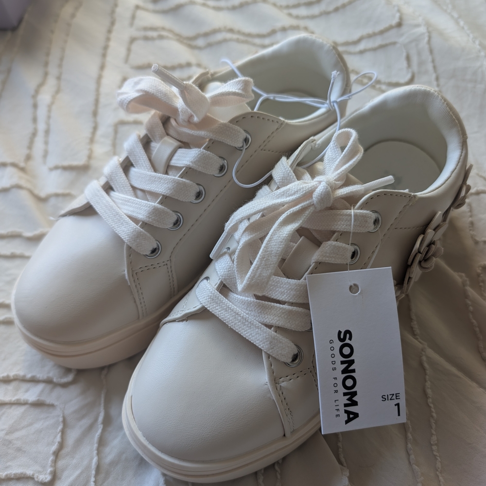 Sonoma Kids Off-White Lace-Up Sneakers